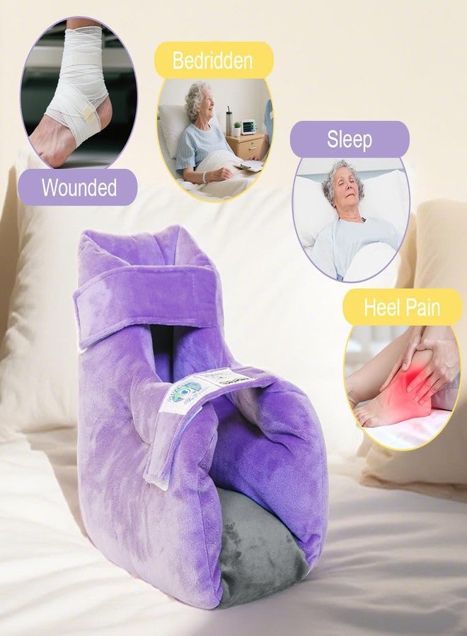 Ehucon Velour Heel Protectors Bed Sore Pillow Cushion for Pressure Sores,Velvet Foot Pillows Support Boot for Bedridden Patients Supplies, Ankle Pillow Heel Protector for Heel Pain（Pack of 1 pcs） - Image 2